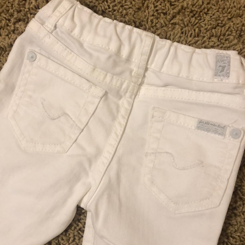 NWOT Toddler 7 for all mankind white jeans, adjustable waist